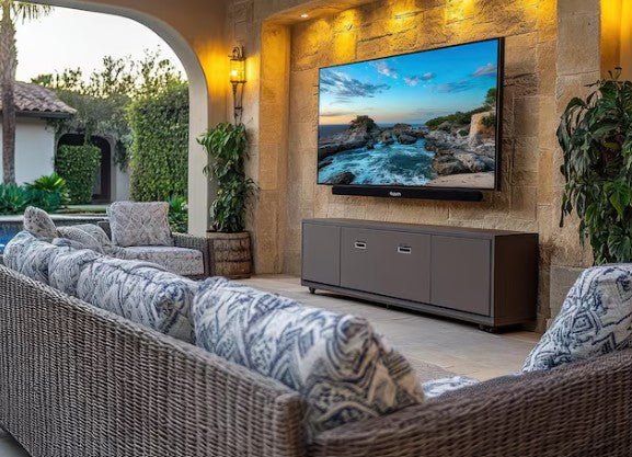 Creative Backyard Movie Night Ideas Around a Pool-Area TV