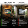 Titan L200 QNED Outdoor TV, Partial Sun, IP65 Smart Weatherproof TV, 4K HDR, 120 Hz, Web AI OS, 1500 Nits, Wi-Fi 6E, HDR10, Outdoor TV Cover, Slim Bezel, 2 Year Warranty
