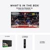 Commercial - Grade Titan Weatherproof Outdoor TV Full Sun Mini - LED QLED 4K Smart TV powered by Google AI OS, Bonus: Premium Tv Cover + Roku Stick - Titan Outdoor TV